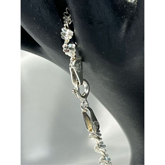 ABZ# Sterling 925 Silver twisted Rope 7” Bracelet - Picture 3 of 6